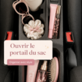 Femme souriante tenant un beau sac à main en cuir, symbole de style et d'élégance