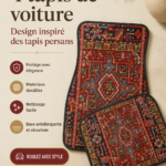 Tapis persans élégants et colorés dans une voiture, apportant chaleur et style.