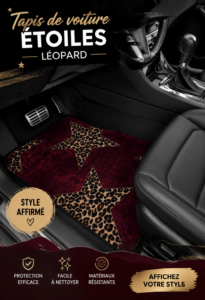 Tapis de voiture à motif léopard dans un véhicule moderne