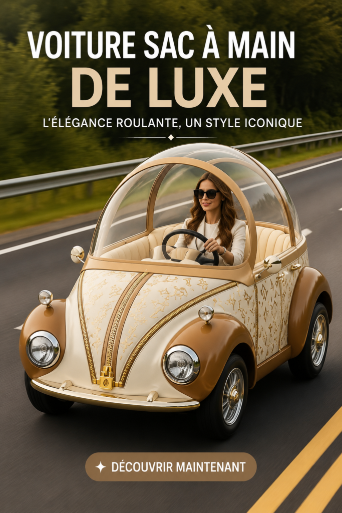 Voiture inspirée du sac à main LV, symbole de luxe et de style