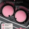 Accessoires de voiture avec coasters en strass roses élégants pour personnalisation