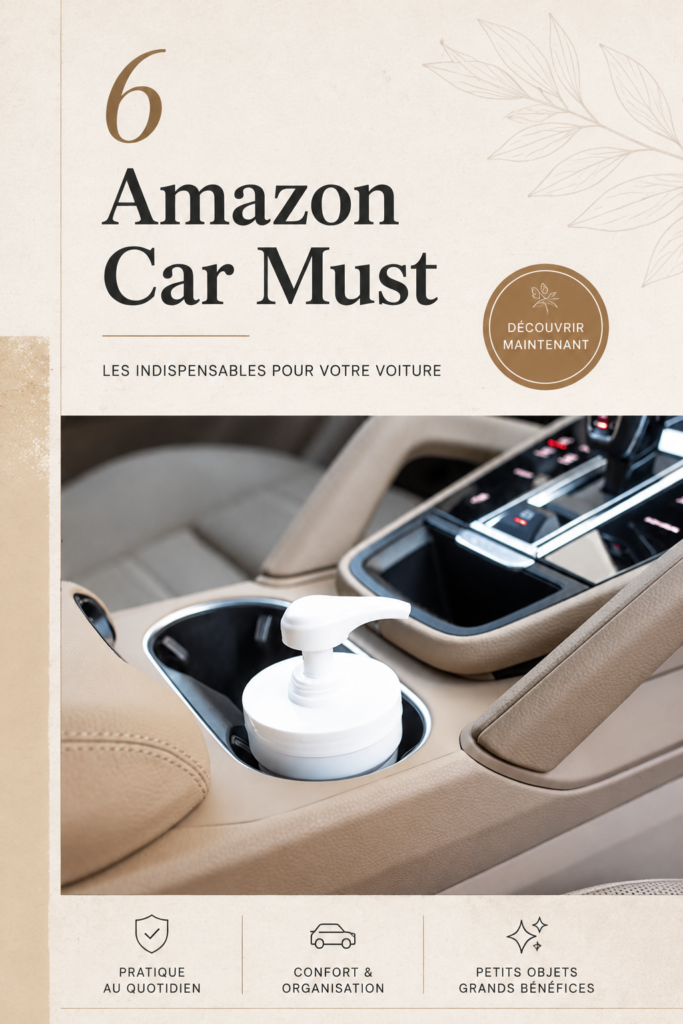 Une sélection d'accessoires auto essentiels dans un véhicule moderne.