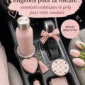 Accessoires girly pour voiture avec un design esthétique et coloré.