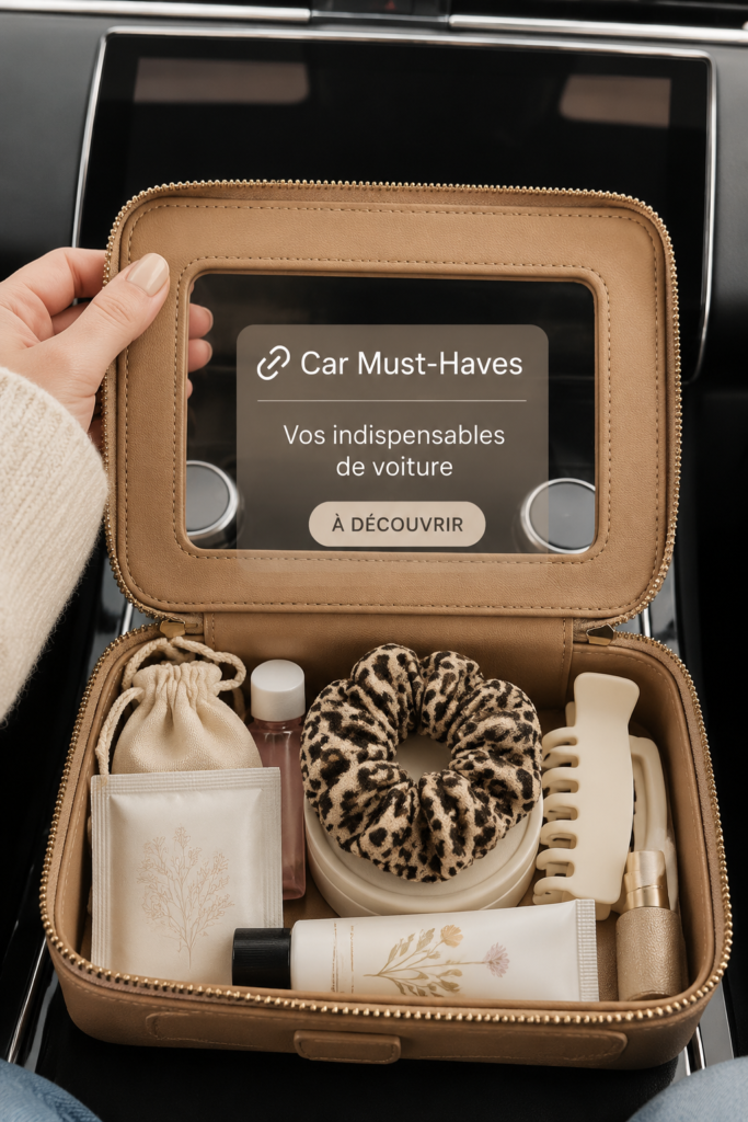 Décorations et accessoires modernes pour voiture dans un intérieur élégant.