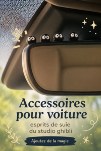 Accessoires de voiture inspirés de l'univers de Studio Ghibli, créant une ambiance magique.