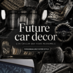 Une voiture moderne avec des accessoires futuristes et élégants.