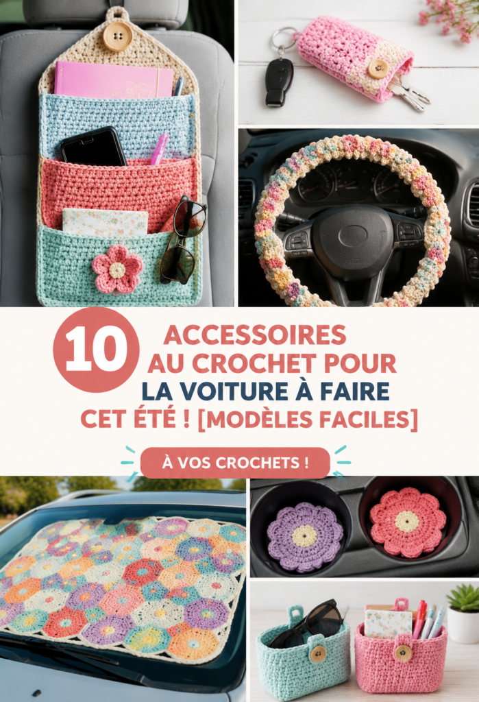 Image d'accessoires en crochet colorés pour personnaliser une voiture