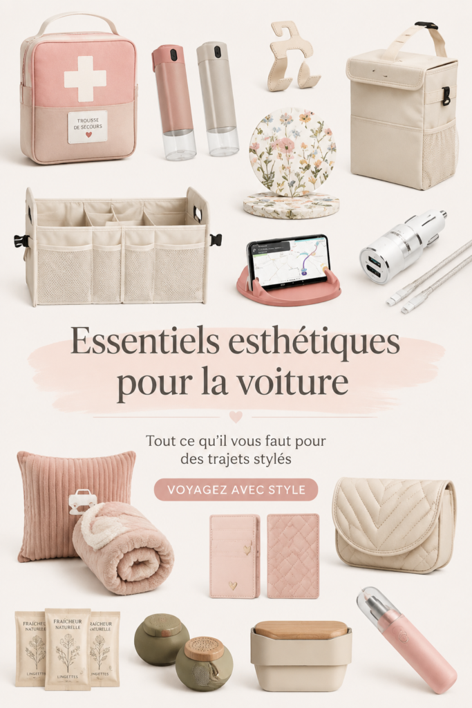 Accessoires esthétiques pour voiture sur un tableau de bord