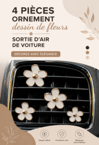 Accessoires floraux colorés pour l'intérieur d'une voiture