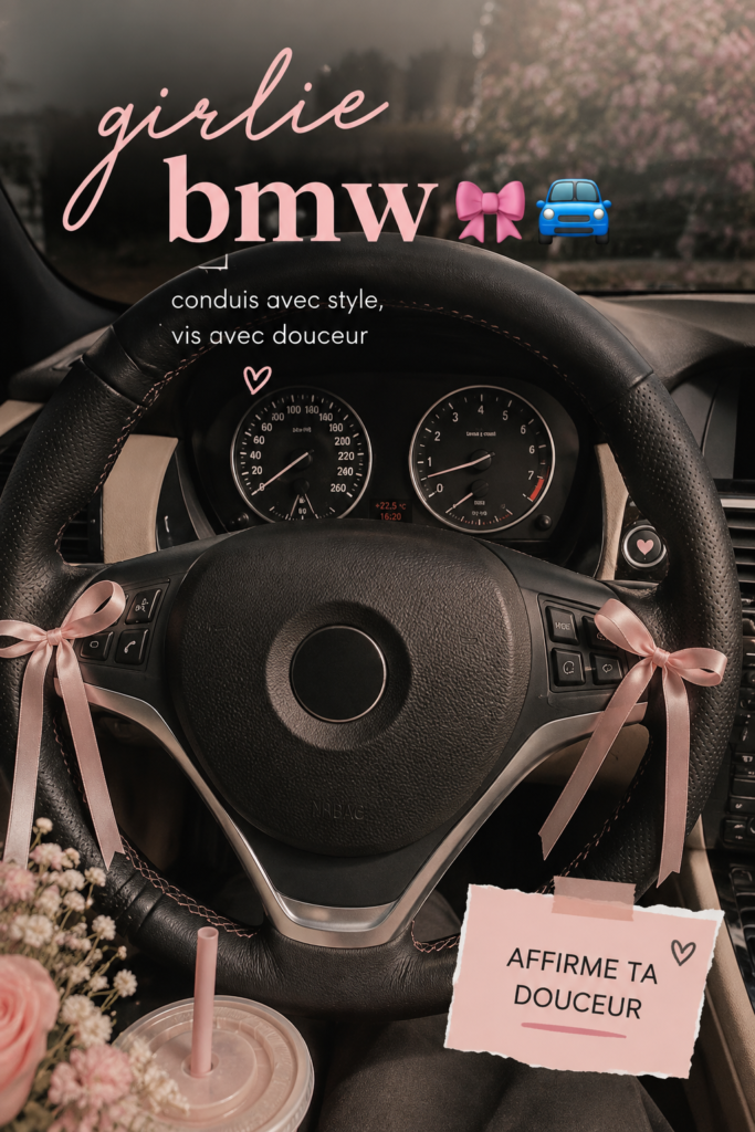 BMW modifiée avec des accessoires féminins et stylés