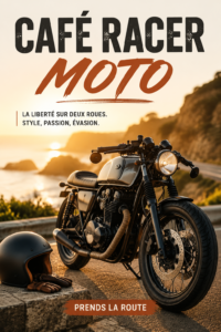 Café racer personnalisé avec accessoires stylés, prêt à rouler