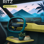 Intérieur d'une voiture décoré avec des accessoires modernes et stylés.