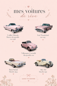 Une voiture personnalisée avec des accessoires colorés et modernes.