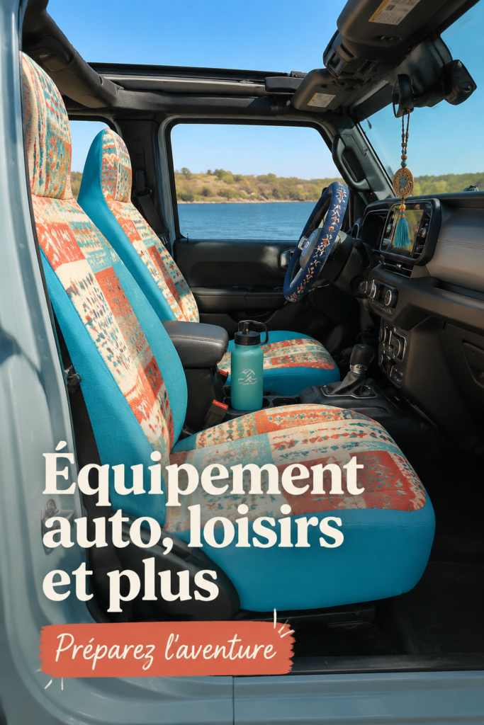 Voiture équipée pour l'extérieur avec accessoires pratiques