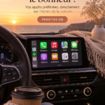 Voiture avec l'écran CarPlay en pleine utilisation