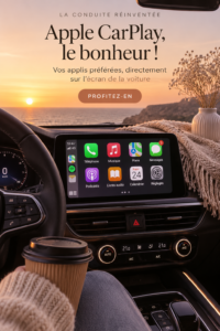 Voiture avec l'écran CarPlay en pleine utilisation