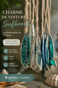 Charmant accessoire de voiture en forme de planche de surf colorée