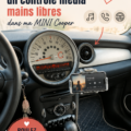 Femme conduisant une MINI Cooper avec un contrôle audio mains libres