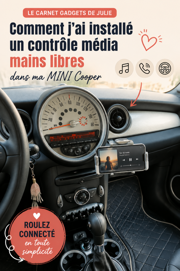 Femme conduisant une MINI Cooper avec un contrôle audio mains libres