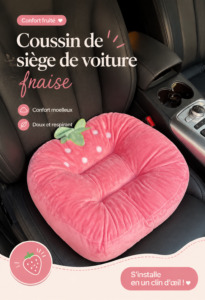 Coussins colorés et originaux dans une voiture moderne, ajoutant une touche de style.