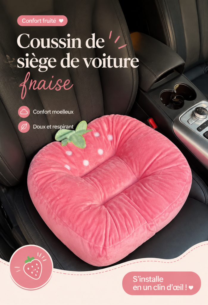 Coussins colorés et originaux dans une voiture moderne, ajoutant une touche de style.