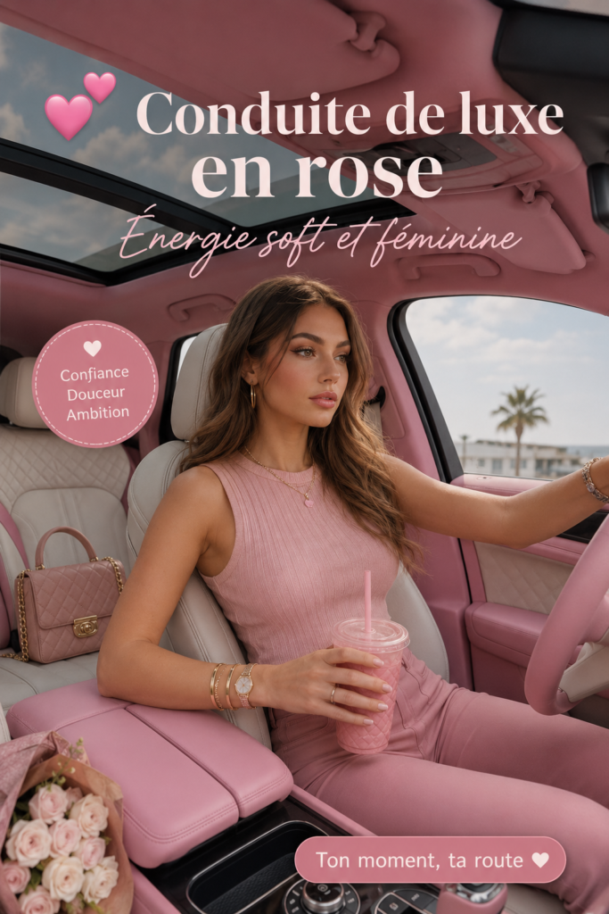 Voiture personnalisée dans un style doux et féminin