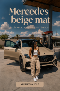 Un SUV Mercedes élégamment customisé en teinte matte beige.