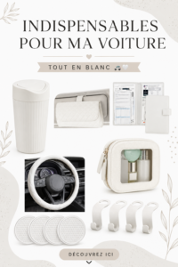 Accessoires pratiques et élégants pour une voiture blanche.