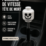 Levier de vitesse en forme de crâne dans une voiture moderne