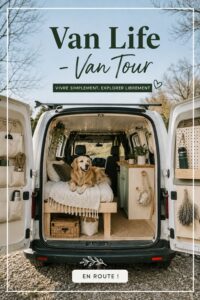 Un Nissan NV200 aménagé pour un voyage en pleine nature, prêt pour l'aventure.