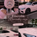 Mercedes rose personnalisée avec accessoires tendance