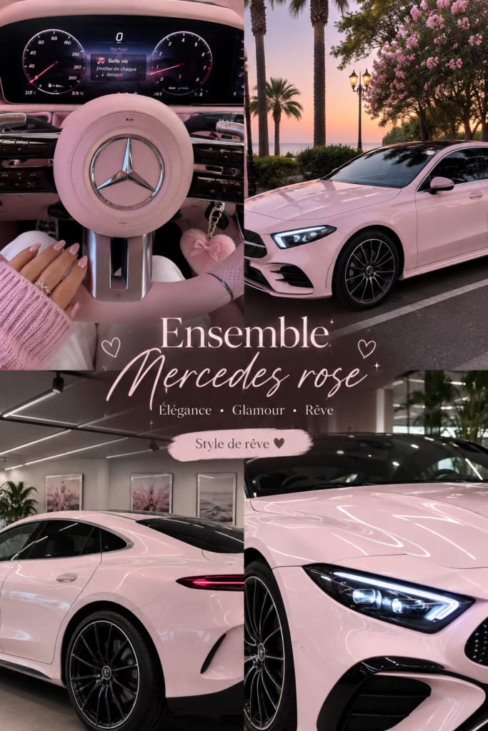 Mercedes rose personnalisée avec accessoires tendance