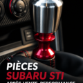 Une Subaru STI modifiée avec des pièces de performance brillantes