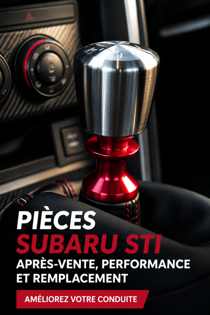 Une Subaru STI modifiée avec des pièces de performance brillantes