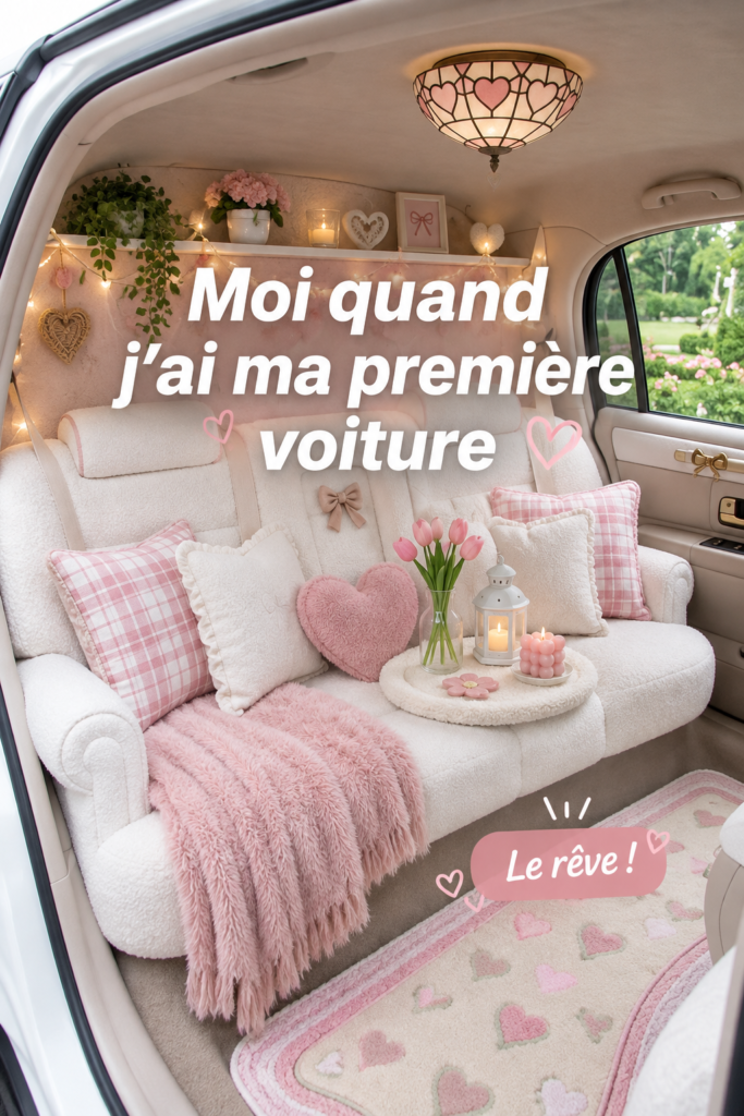 Une femme souriante au volant de sa première voiture, mettant en avant le sentiment de liberté et d'excitation.