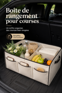 Organisateur de coffre de voiture en tissu avec accessoires pratiques