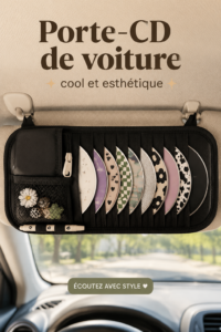 Support CD de style moderne et élégant installé dans une voiture.