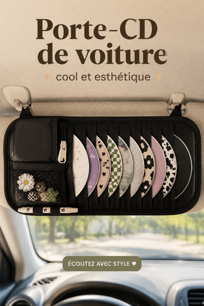 Support CD de style moderne et élégant installé dans une voiture.
