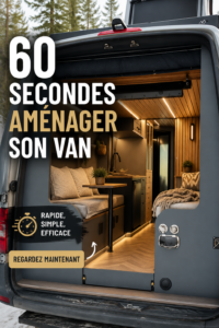 Van transformé en espace confortable et luxueux par des accessoires pratiques.