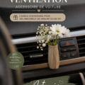 Vase à fleurs coloré dans une voiture personnalisée