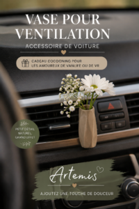Vase à fleurs coloré dans une voiture personnalisée