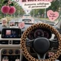 Intérieur de voiture décoré avec des accessoires élégants et personnalisés