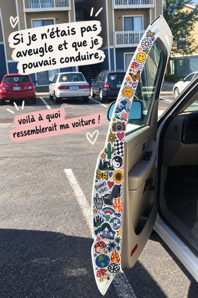 Voiture personnalisée avec des accessoires colorés et uniques