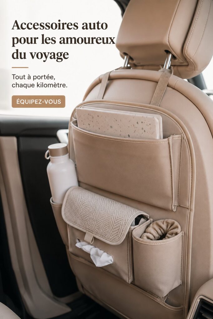 Accessoires de voiture colorés pour des voyages pratiques et agréables