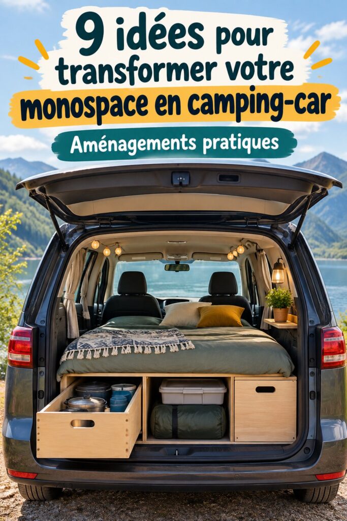 Honda Odyssey transformée en camping-car avec espace de vie cosy