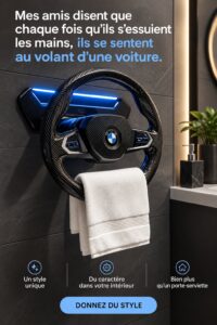 Une voiture avec un intérieur confortable et bien décoré, reflétant un espace accueillant.