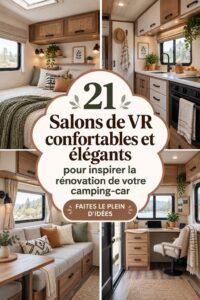 Salon cozy et chic dans un camping-car aménagé