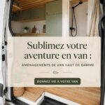 Un van aménagé avec un espace de vie confortable et pratique pour les aventures sur la route.