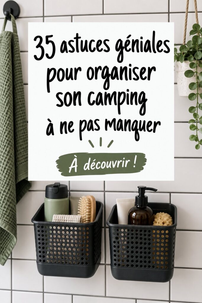 Une femme prépare son matériel de camping avec des accessoires pratiques.