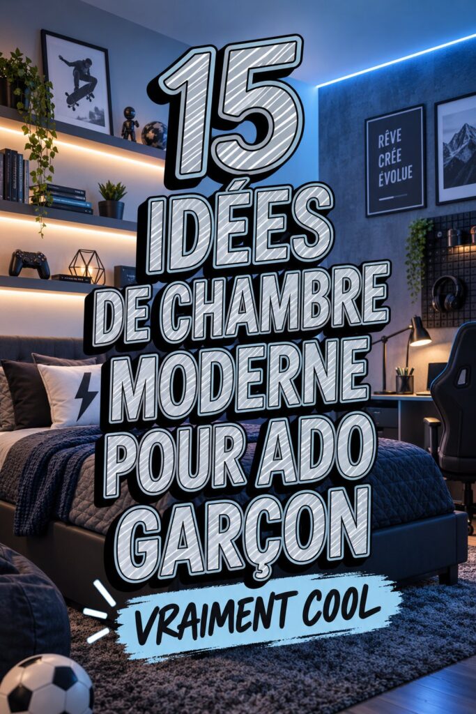 Décoration moderne d'une chambre de garçon avec des touches de style